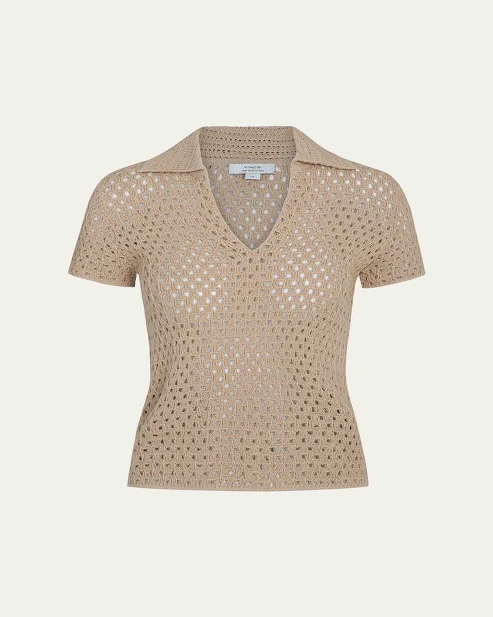 Short-Sleeve Macrame Top